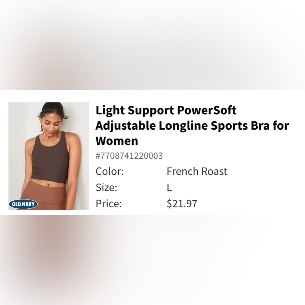 Old Navy Athletic Set (Sports Bra & Leggings) Size Large.